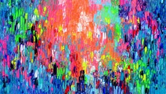 Happy Gypsy Dance 34 Large Abstract Acrylic Painting, Signed European School