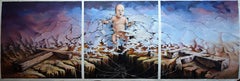 „Origins of Being“ – Ölgemälde, surrealistisch, 1991, ungerahmt, 44 x 55 cm