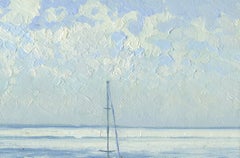 Backlighting. Port of Bali, Impressionist Oil on Canvas, Framed, 2010-