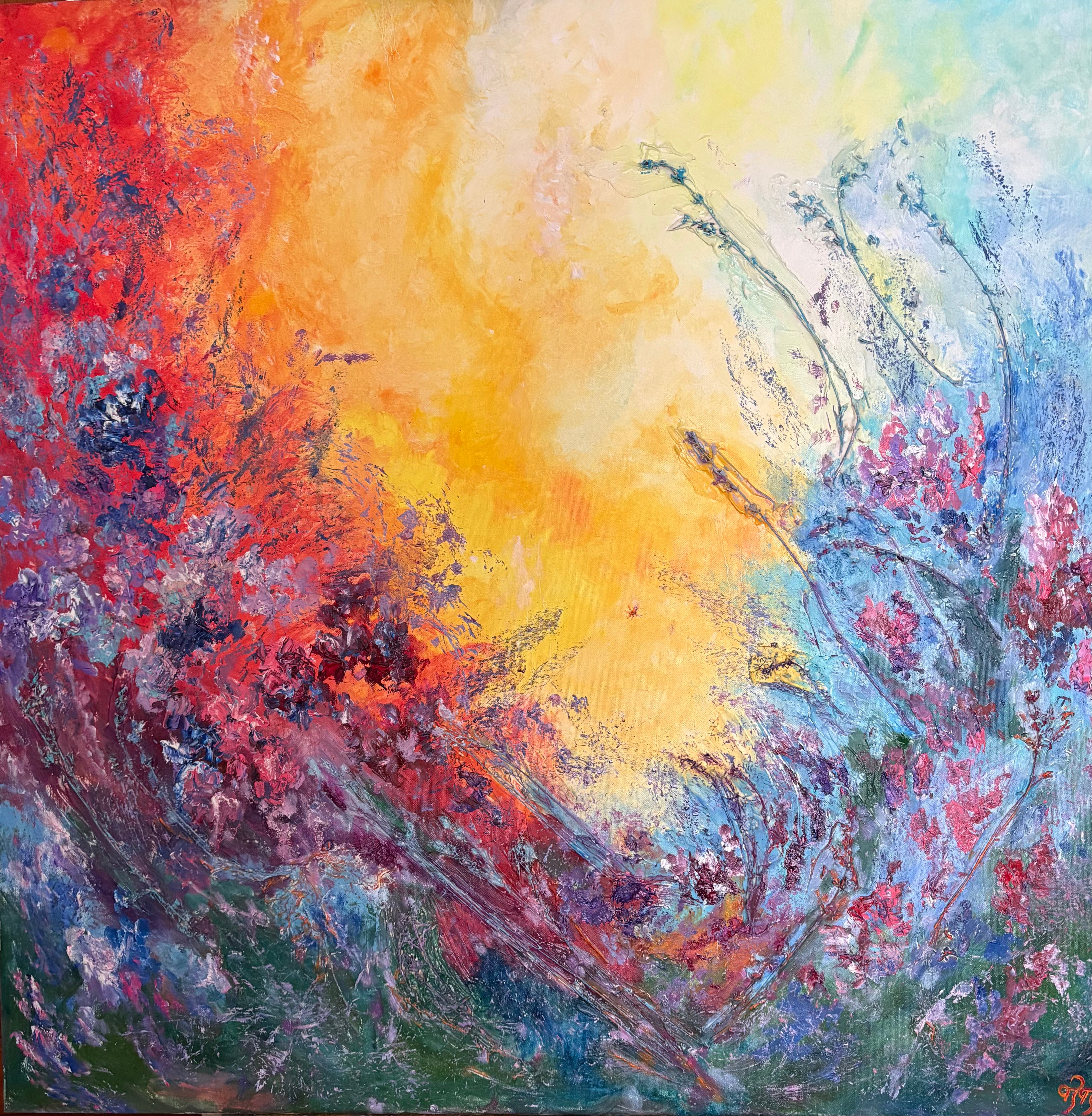 « Essence of Bloom », paysage abstrait à l'huile de Tetiana Pchelnykova