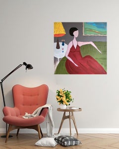 Woman Original Painting " Where She Listens to Herself"