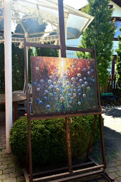 La arquitectura de la luminosidad, pintura al óleo botánica con técnica de impasto, bellas artes
