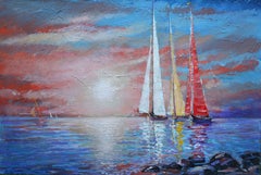 “Chasing the Sunset”  BALTIC series, Canvas, Oil, 60x90 cm