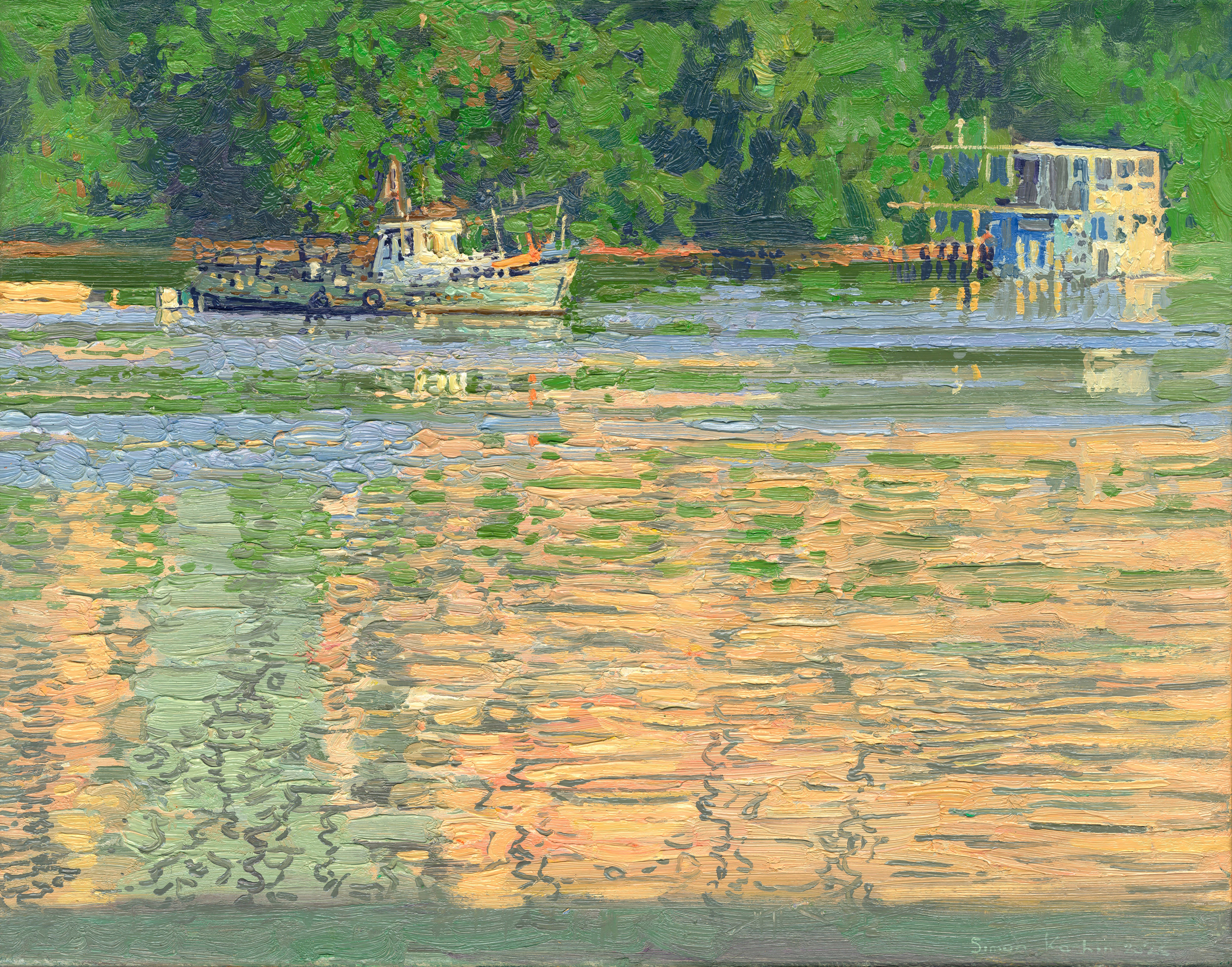 A small boat on the Moskva River