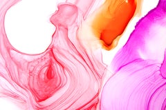 Abstraktion in Orange und Magenta.