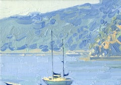 Blue Harbor. Turunc Landscape Painting, Oil on Canvas 21 x 30 cm, Signed, 2026
