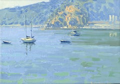 Blue Harbor. Turunc Landscape Painting, Oil on Canvas 21 x 30 cm, Signed, 2026