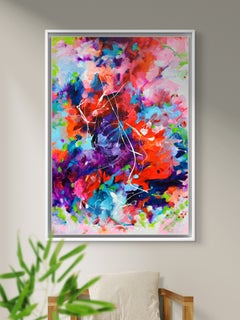 A Flash of Scarlet - Forest Walk - Large Forest Signed and Dated Painting
