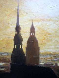 “Golden Spires of Eternity”BALTIC series, Canvas, Oil, 60x90 cm