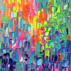 Small Gypsy Girl 26 - Small Abstract Acrylic Painting, Signed European School