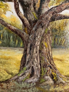 Dreamy oak tree - Autumn Landscape Oil Painting