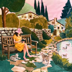 Girl reading  in the garden