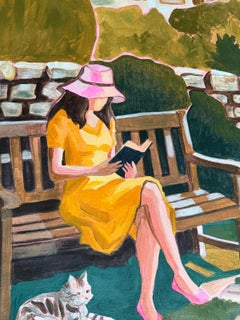 Girl reading  in the garden