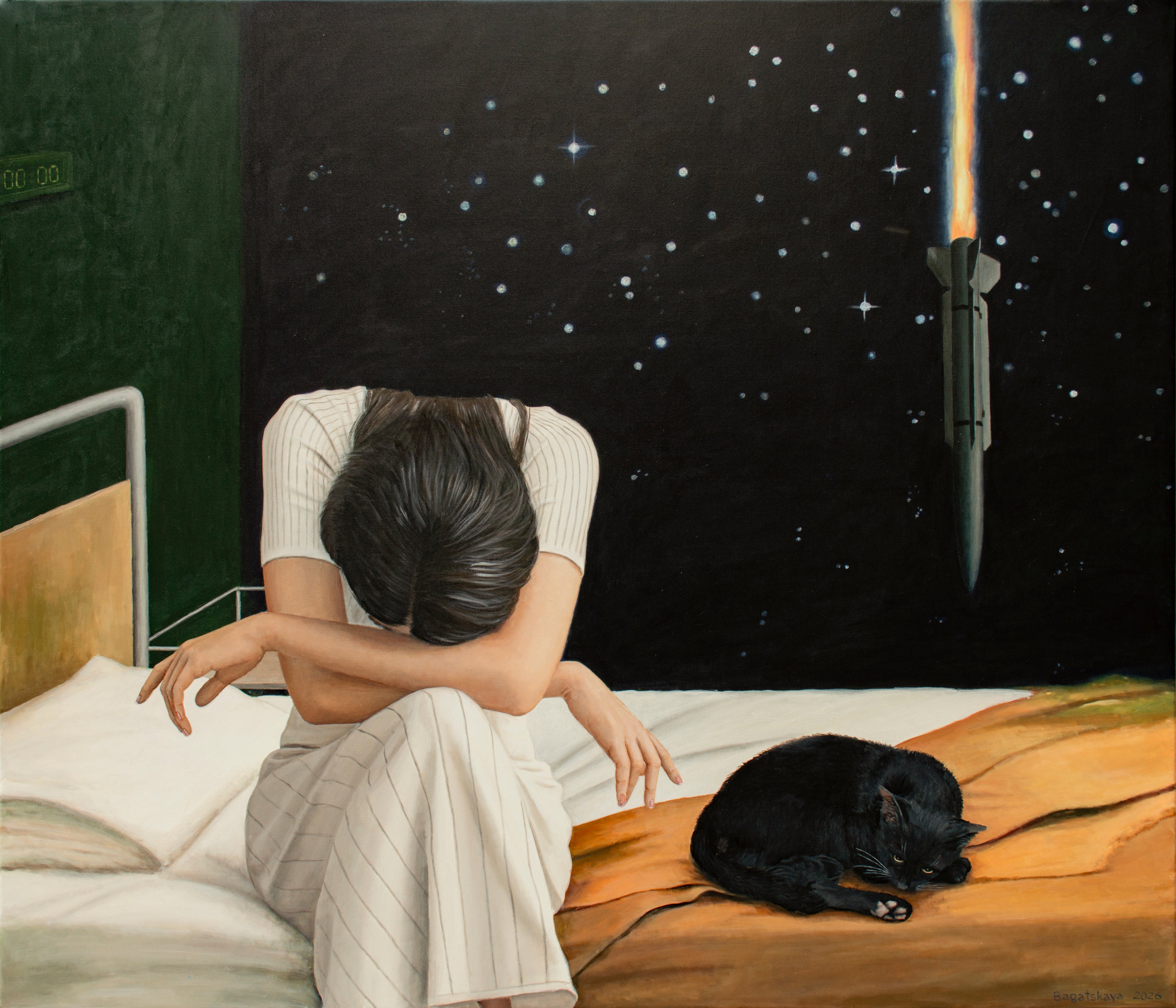 Portrait Painting de Nataliya Bagatskaya - Todo va bien. «Casi» - Pintura figurativa acrílica sobre lienzo