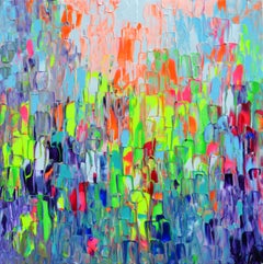 Small Gypsy Girl 29 - Abstract Acrylic Painting, Palette Knife Relief Texture