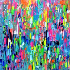 Small Gypsy Girl 30 - Abstract Acrylic Painting, Palette Knife Relief Texture