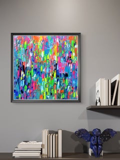 Small Gypsy Girl 30 - Abstract Acrylic Painting, Palette Knife Relief Texture