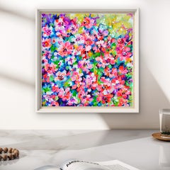 Blushing Bloom Sky - Cherry Tree Blossom Sakura Flower, Floral Painting