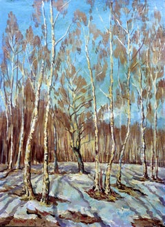 Birch Grove, BALTIC series, Canvas, acrylic, Oil, 57x42cm. 2016