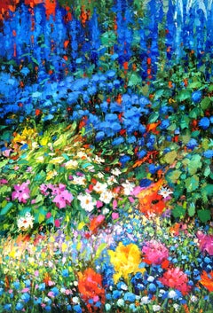 Flowery Meadow oil Landscape Painting on Canvas, 2025, 85cm x 120cm