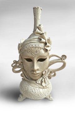 Venise en hiver : « Le Gardien des rêves », sculpture originale en céramique, 53 cm x 28 cm x 20 cm