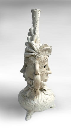 Venise en hiver : « Le Gardien des rêves », sculpture originale en céramique, 53 cm x 28 cm x 20 cm