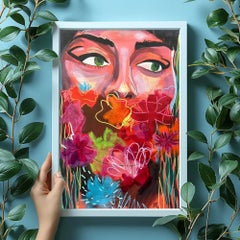 Colorful Woman with Floral Face