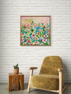 Starry Stillness - White Daisies Mums - Daisy Field of Flowers 20x20 inches