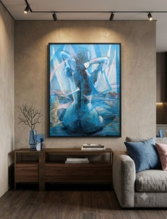 “The Blue Radiance” (Serie Nudi) Tela, olio, acrilico, 80x60 cm