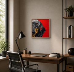 Portrait Dachshund dog Introspection - FRENCH SCHOOL Chut les Barbizons! DOG