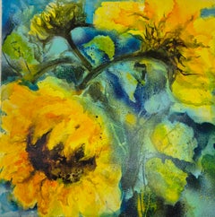 Sunflower, Vibrant 60 x 60 Acrylic on Canvas, Uplifting Still-Life Art