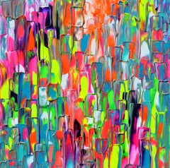 Small Gypsy Girl 27 - Abstract Acrylic Painting, Palette Knife Relief Texture