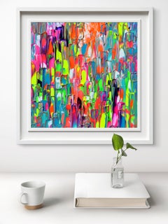 Small Gypsy Girl 27 - Abstract Acrylic Painting, Palette Knife Relief Texture