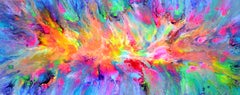 Flowing Energy 69 - Large Abstract Painting, Acrylic on Canvas, Signed, 2010+