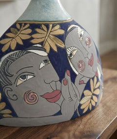 Under the Starry Dome, Contemporary Ceramic Sculpture, 12 x 12" Handcrafted Vase
