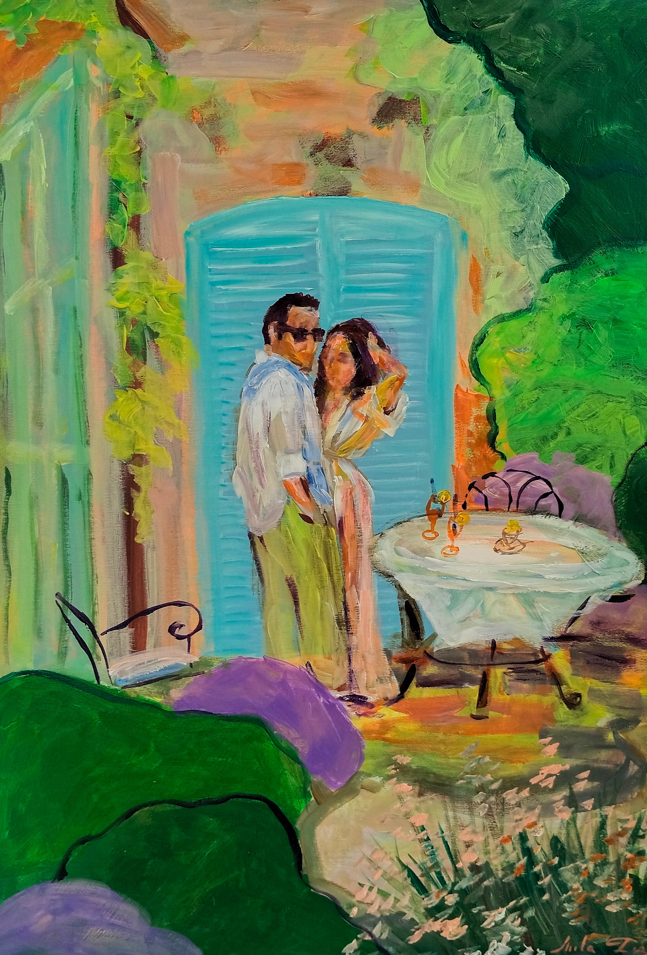 "In the Sun-Drenched Patio ."