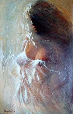 White Veil, (Nudes Series) Canvas, Oil, Acrylic, 80x50 cm
