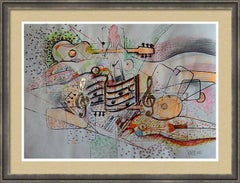 FANTASY WITH FLOWERS 283: (Serie 300+), Mischtechnik, Papier, 42 x 59 cm.