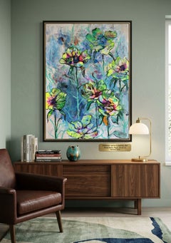 FANTASY WITH FLOWERS 284: (Serie 300+), Mischtechnik, Papier, 42 x 59 cm.