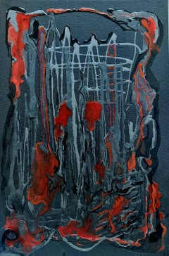 "Cage” is an abstract painting on a black background by Volskaya Liliya