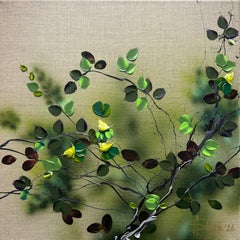 Still Unfolding - 3d Art Spray Paint Painting on Linen Canvas, floral art, roses