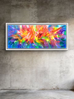 Flowing Energy 73 - Grande peinture abstraite, acrylique sur toile, signée, 2010+