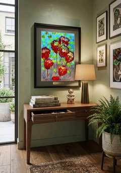 FANTASY CON FIORI 289: (serie 300+) tecnica mista, carta, 42x59 cm.