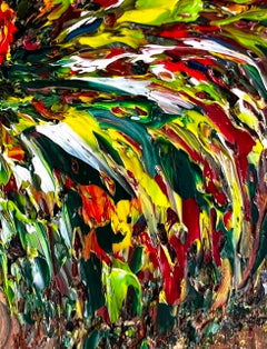Awakening of the Earth // impasto 3d good vibes oil painting/ braun / flowers /