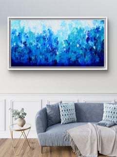 Relief Blue 38 - Large Blue Abstract Pallet Knife Ocean, Sea, Sky Art Painting