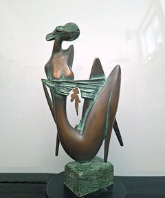 Sound of Nature, Unique Bronze Sculpture, 40 x 20 x 10 cm, Vintage 1995