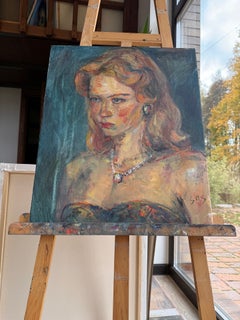November Birthday, Expressionist acryl Portrait, 60 x 50 cm, Signed