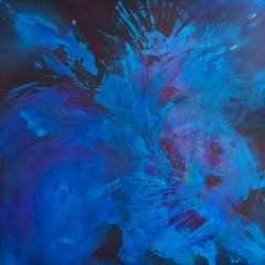 Crystallization, Abstract 100 x 100 Acrylic Painting, Signed