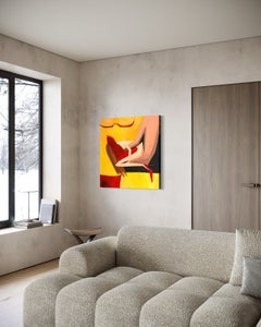 Anatomy of Tension, Figurative Painting, 100 x 95 cm, Unframed Canvas