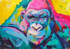 Ritratto colorato di un gorilla